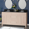 60" Mission Unfinished Red Oak Double Vanity for Undermount Sinks - 34" Height