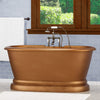 60" Torrance Copper Double-Ended Roll-Top Tub with Pedestal