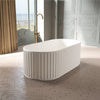 66" Bria Natural Concrete Oval Freestanding Tub - Smooth