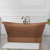 66" Gardena Copper Double-Slipper Roll-Top Tub with Pedestal