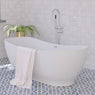 66" Newfane Resin Freestanding Double-Slipper Tub