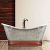 66" Pomona Copper Double-Slipper Mosaic Nickel-Plated Tub