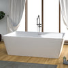 71" Extra Wide Asher Acrylic Rectangular Freestanding Tub With Insulation