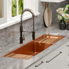 71" Garrison Copper Undermount Sink with Dual Drainboards