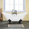 72" Hardin Cast Iron  Double-Slipper Clawfoot Tub