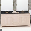 72" Mission Unfinished Red Oak Double Vanity for Undermount Sinks - 34" Height