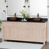 72" Mission Unfinished Red Oak Double Vanity for Vessel Sinks - 34" Height