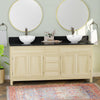 72" Unpainted Shaker Style Poplar Wood Double Vanity for Vessel Sink - 34" Height