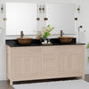 72" Vippis Unfinished Red Oak Raised Panel Double Vanity for Vessel Sinks - 34" Height