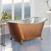 72" x 40" Extra Wide Forhaster Antique Copper Clawfoot Double-Slipper Tub - Multiple Finishes