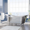 72" x 40" Klein Extra Wide Stainless Steel Clawfoot Double Slipper Bathtub Smooth - Matte Finish