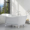 72" x 40" Sherman Extra Wide Stainless Steel Clawfoot Double Slipper Bathtub Smooth - Polished