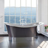 72" x 40" Vaughn Extra Wide Stainless Steel Double Slipper Boat Bathtub Smooth - Polished