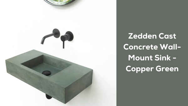 Zedden Cast Concrete Wall-Mounted Sink – Copper Green