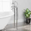 Freestanding Telephone Tub Faucet and Supply Lines - Flat Body and Cross Handles