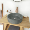 Krupp Round Cast Concrete Vessel Sink - Copper Green