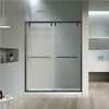 Maxwell 60" W x 76" H By Pass Semi Frameless Shower Door in Matte Black with Clear Glass