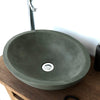 Small Lisman Oval Cast Concrete Vessel Sink - Copper Green