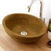Small Lisman Oval Cast Concrete Vessel Sink - Vintage Brown