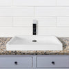 Teppen Rectangular Cast Concrete Vessel Sink - White