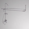 Traditional Deck-Mount Tub Faucet with Metal Hand Shower, Shower Rod, Riser and Shower Head