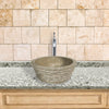 Vanester Marble Vessel Sink with Chiseled Exterior - Polished Cream Interior