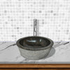 Vetsa Marble Vessel Sink with Hammered Exterior - Black