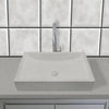 Zapen Rectangular Cast Concrete Vessel Sink - Light Grey