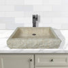Zara Marble Vessel SInk with Chiseled Exterior - Cream