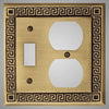 1 Toggle, 1  Duplex Wall Switch Plate - Greek Design