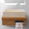 Picture of 18" Thaxton Teak Wall-Mount Vessel Vanity with Towel Bar - Natural Teak