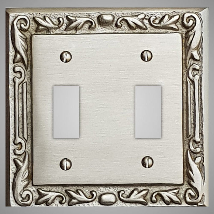 2 Gang Toggle Light Switch Plate - Floral Design