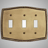 3 Gang Toggle Wall Switch Plate - Beaded Design