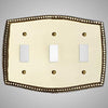 3 Gang Toggle Wall Switch Plate - Beaded Design