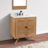 Picture of 30" Compton Teak Vanity Cabinet for Rectangular Undermount Sink - Natural Teak