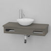 30" Thaxton Teak Wall-Mount Vessel Vanity with Double Towel Bars - Gray Wash