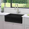 30" Veli Handcrafted Fireclay Single-Bowl Smooth Farmhouse B-Grade Sink - Matte Black