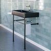 Picture of 32" Baggs Black Vitreous China Console Bathroom Sink with Black Powdercoat Steel Stand