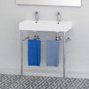 Picture of 32" Elkins Double Bowl Vitreous China Console Bathroom Sink with Steel Stand