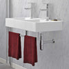 32" Elkins Wall-Mount Vitreous China Double-Bowl Sink with Steel Towel Bars