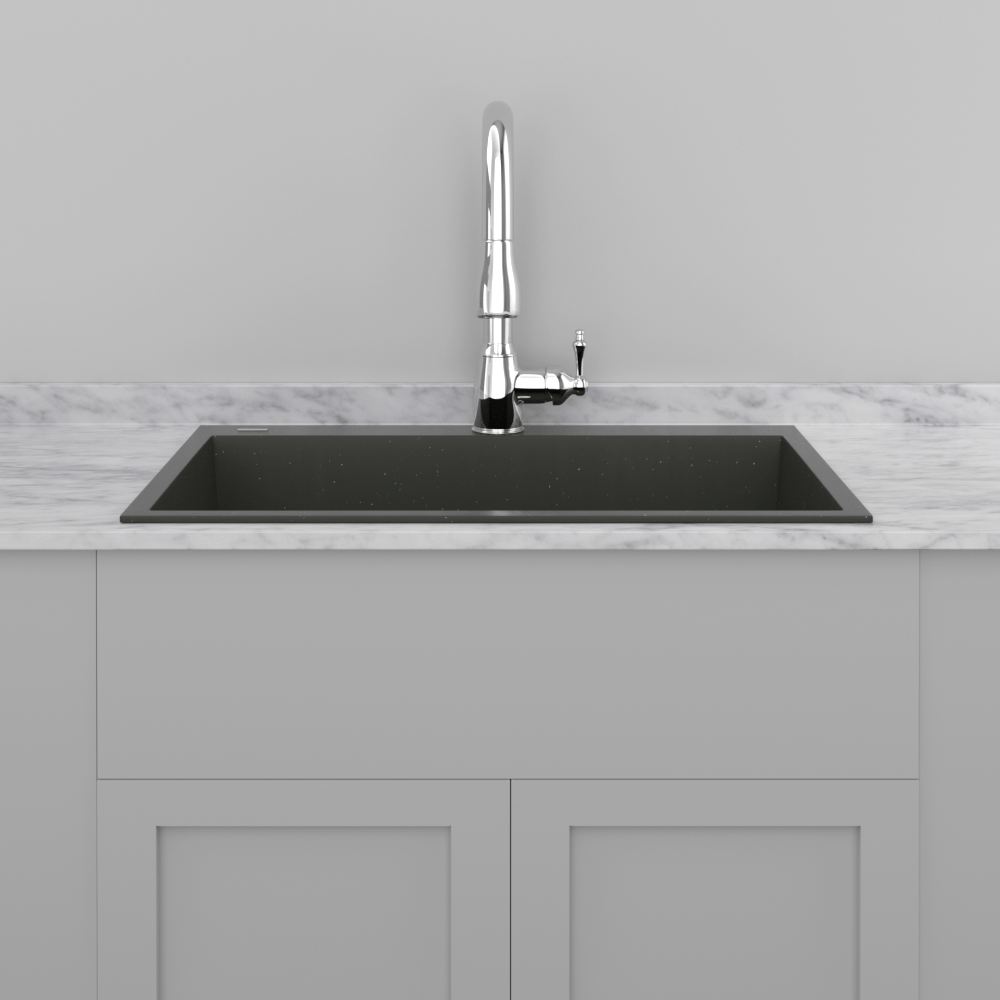 33 Blythe Granite Composite Sink Black Magnus Home Products