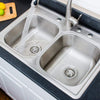 33" Farpesta Stainless Steel Double-Bowl Drop-In Sink