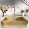 33" Feppensarz Hammered Brass Single-Bowl Farmhouse Sink