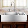 Picture of 33" Gallant Stainless Steel 70/30 Offset Double-Bowl Farmhouse Sink - Beveled Apron