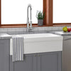 36" Upton Fireclay Decorative Lip 80/20 Offset Double-Bowl Farmhouse Sink