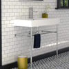 Picture of 39" Ocate Vitreous China Console Bathroom Sink with Steel Stand
