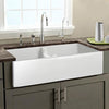 39" Woodmere Fireclay Smooth Front Double-Bowl Farmhouse Sink