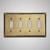 4 Gang Toggle Wall Switch Plate - Egg & Dart Design