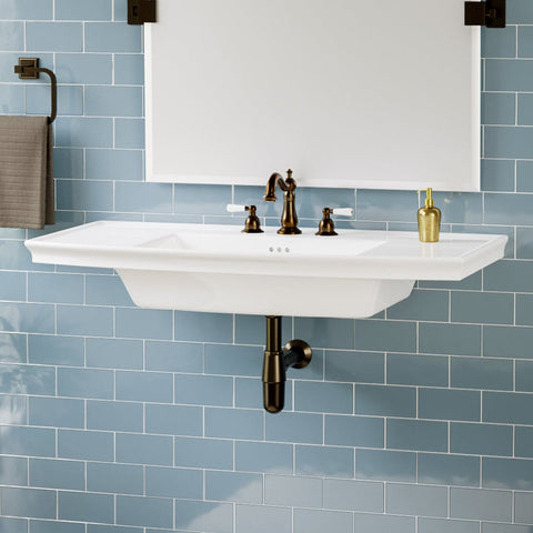 22 Alexane Enameled Cast Iron Wall Mount Bathroom Sink