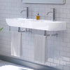 47" Kincaid Wall-Mount Vitreous China Double-Bowl Sink with Steel Towel Bars